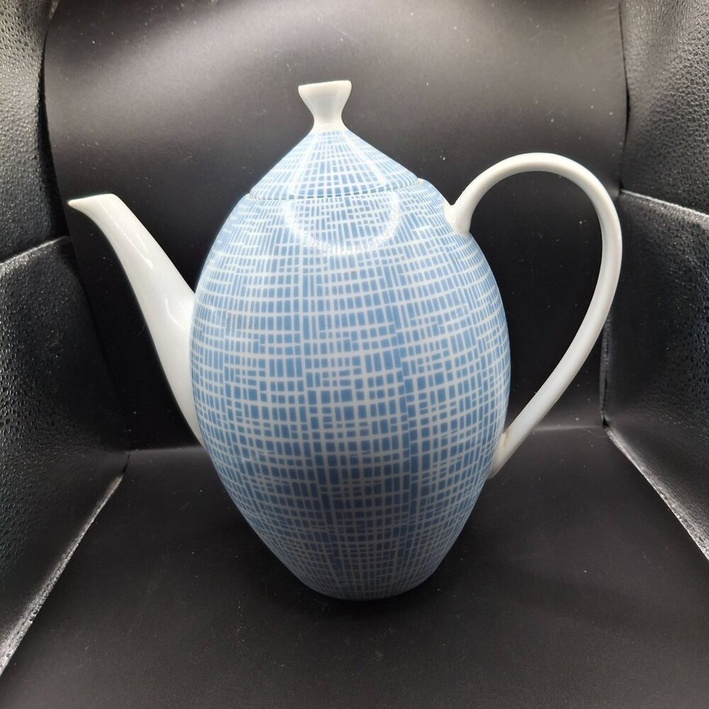 Vintage Arzberg Germany 292 Blue & White Porcelain Teapot With Lid